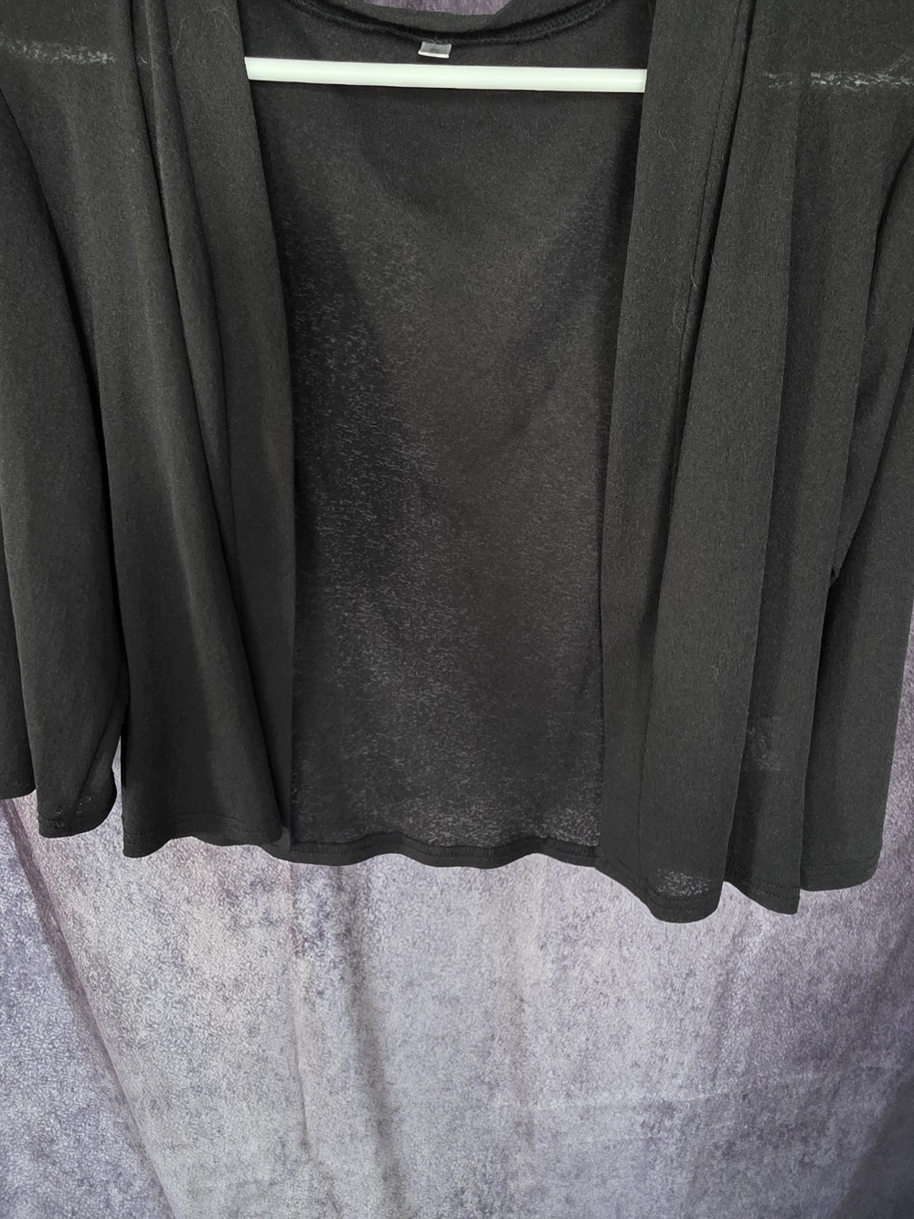 Women's Black Open-Front Lightweight Cardigan Jacket